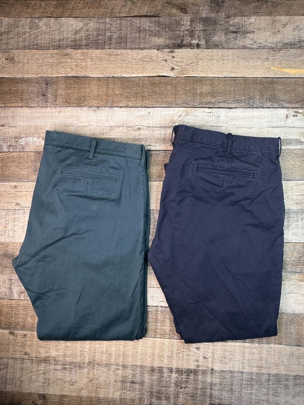 Lot 2 J Crew Pants Mens 42x30 Green Blue Chino 484 Slim Stretch Preppy Cotton